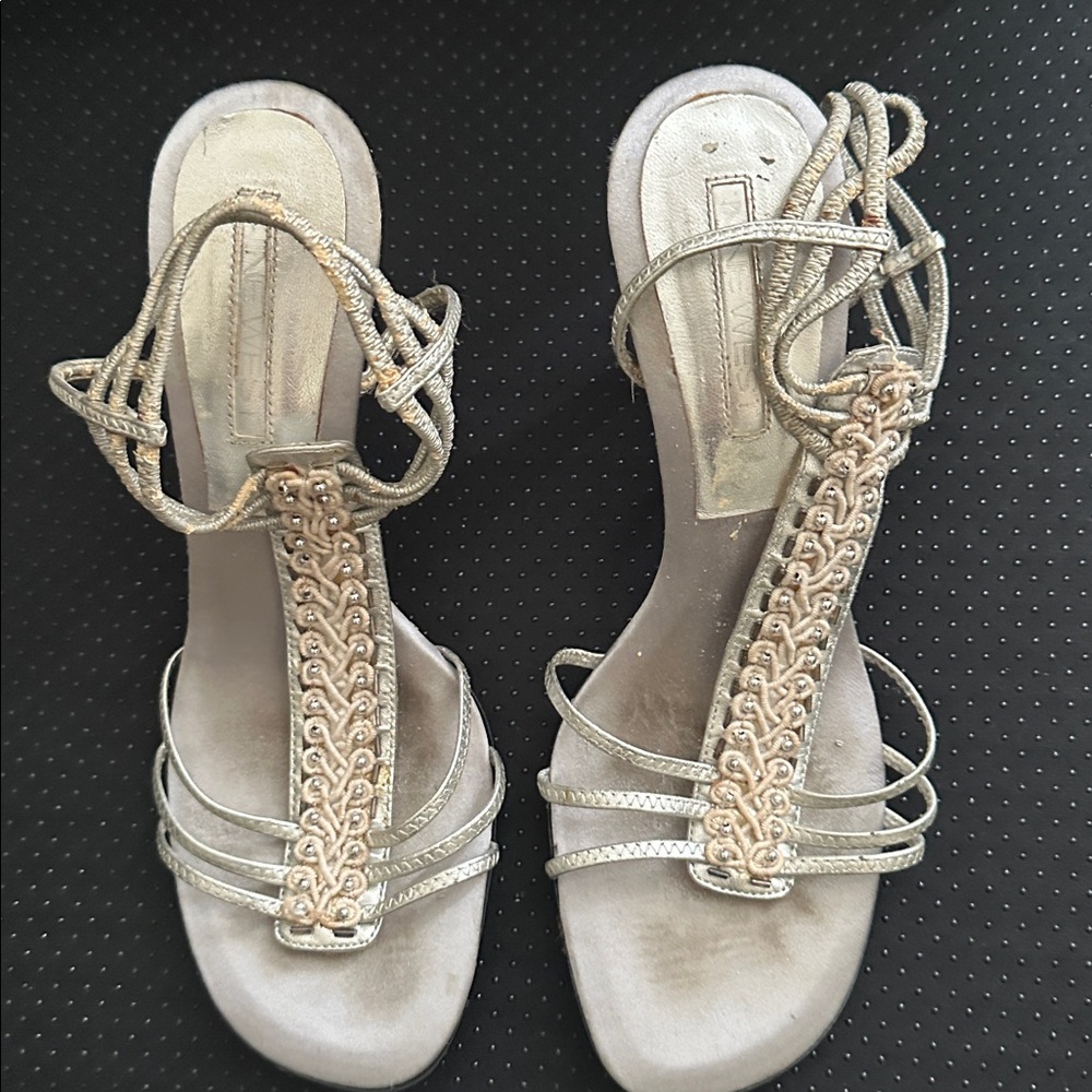 Nine West Metallic Silver Sandals
